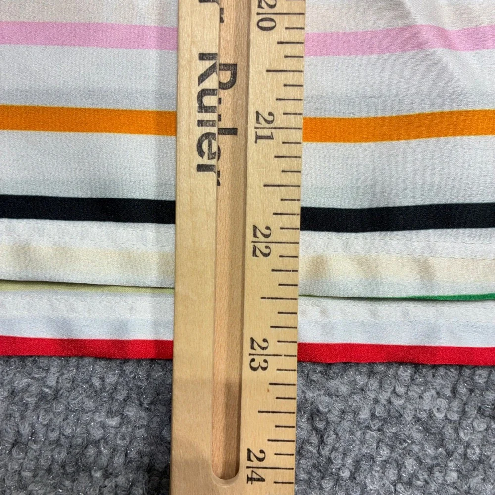 Ann Taylor Sleep Women's Rainbow Striped Pajama Top‎ Size L Polyester